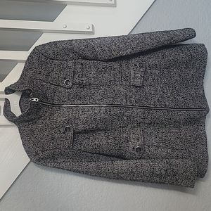 Nautica tweed zip front pea coat